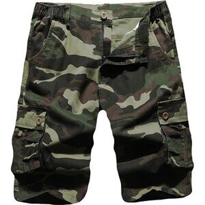 Lightweight Cargo Shorts Men Camo Multi-Pocket Work